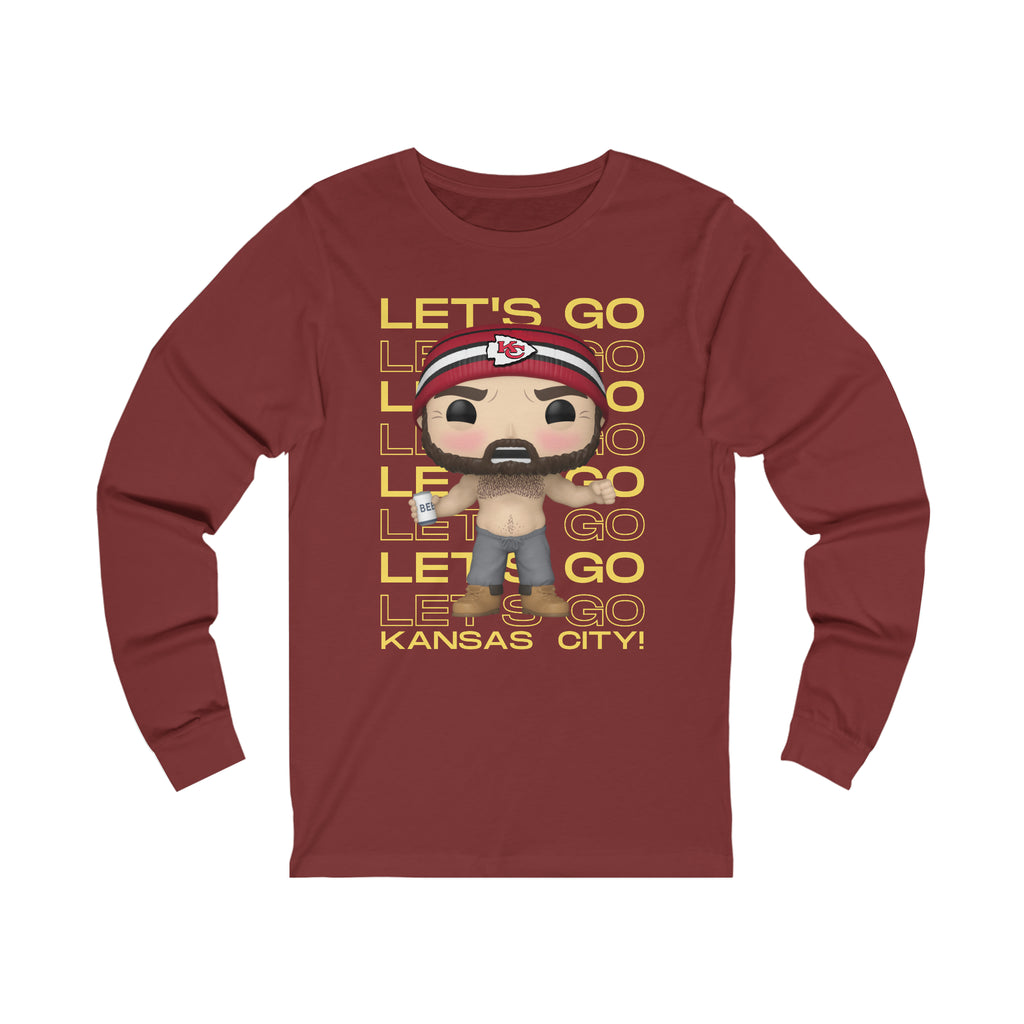 Jason Kelce Shirt Off, Let's Go Kansas City Sweatshirt, Jason Kelce Kansas City Shirt, Football Fan Unisex Jersey Long Sleeve Tee