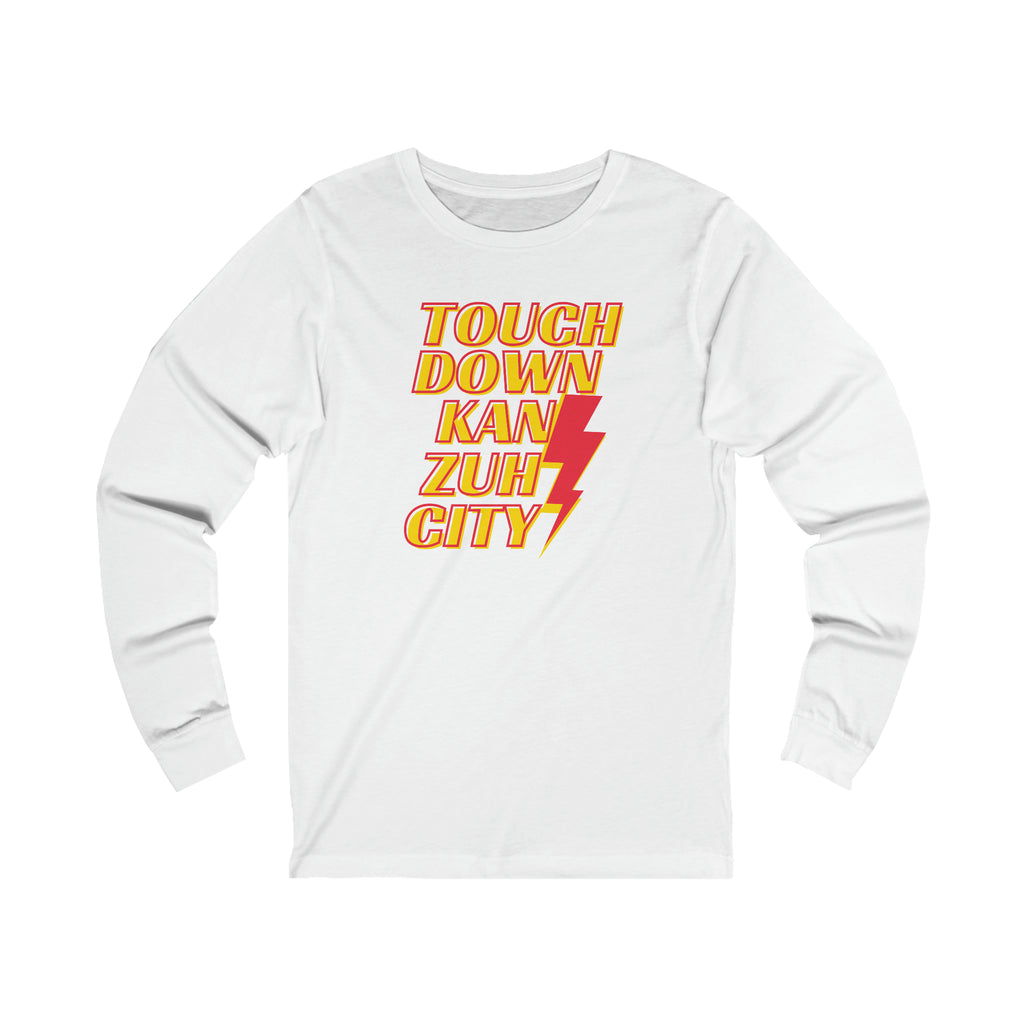 Touch Down Kan Zuh City Shirt, Love Kan Zuh City Football Shirt, Kan Zuh Football Unisex Jersey Long Sleeve Tee
